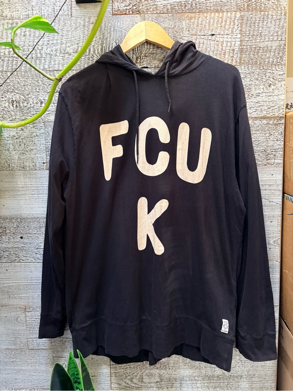 FCUK French Connection |  Graphic Initials Hoodie - Men's/Unisex XXL, Navy